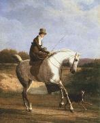 Jacques-Laurent Agasse miss cazenove on a grey hunter oil on canvas